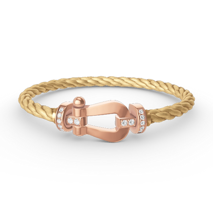 [⭐Novea]FORCE LARGE HORSESHOE HALF DIAMOND BRACELET ROSE GOLD