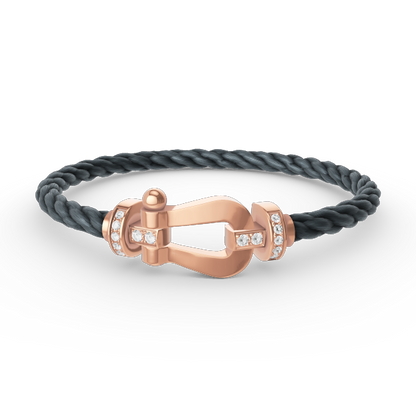 [⭐Novea]FORCE LARGE HORSESHOE HALF DIAMOND BRACELET ROSE GOLD