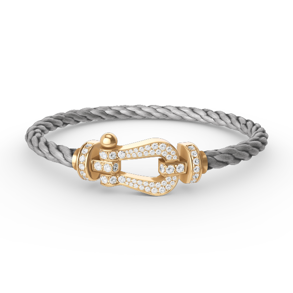 [⭐Novea]FORCE LARGE HORSESHOE FULL DIAMOND BRACELET GOLD