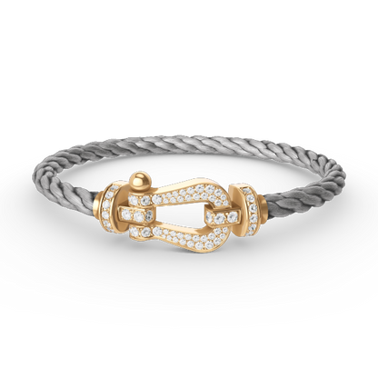 [⭐Novea]FORCE LARGE HORSESHOE FULL DIAMOND BRACELET GOLD
