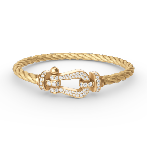 [⭐Novea]FORCE LARGE HORSESHOE FULL DIAMOND BRACELET GOLD