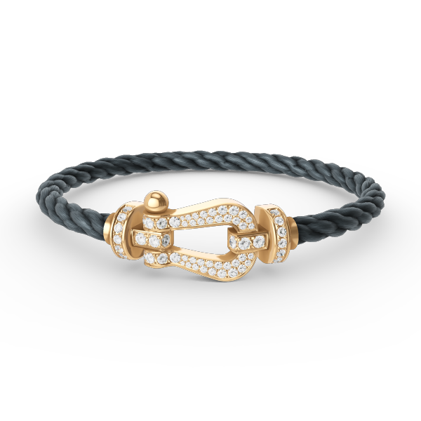 [⭐Novea]FORCE LARGE HORSESHOE FULL DIAMOND BRACELET GOLD