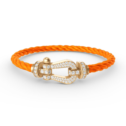 [⭐Novea]FORCE LARGE HORSESHOE FULL DIAMOND BRACELET GOLD