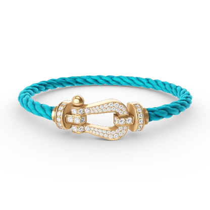[⭐Novea]FORCE LARGE HORSESHOE FULL DIAMOND BRACELET GOLD