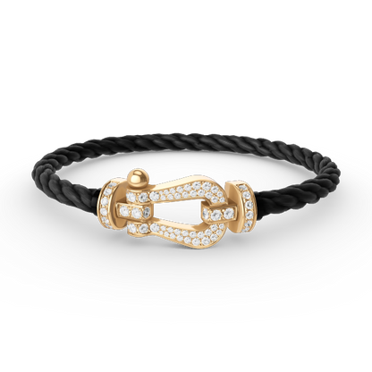 [⭐Novea]FORCE LARGE HORSESHOE FULL DIAMOND BRACELET GOLD
