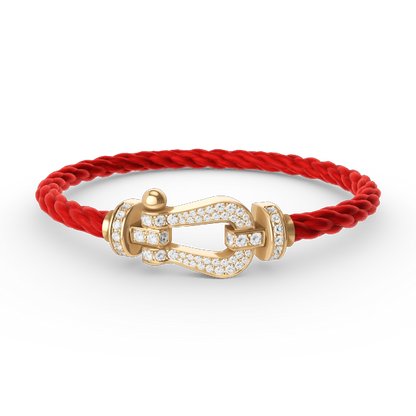 [⭐Novea]FORCE LARGE HORSESHOE FULL DIAMOND BRACELET GOLD