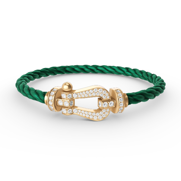 [⭐Novea]FORCE LARGE HORSESHOE FULL DIAMOND BRACELET GOLD