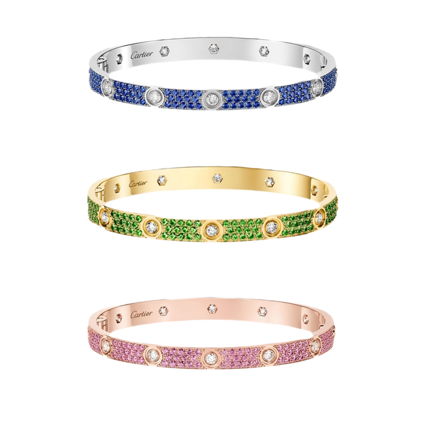 [⭐Novea]2026 PAVE GEMSTONE LOVE BRACELET 6.1MM 10 DIAMONDS