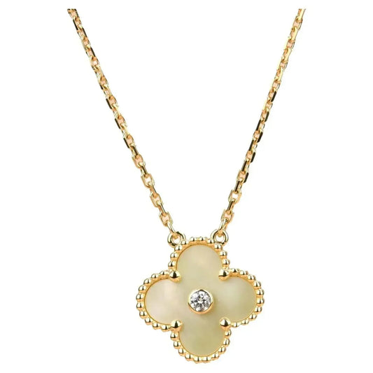 [⭐Novea]CLOVER 15MM DIAMOND GOLD MOTHER OF PEARL NECKLACE