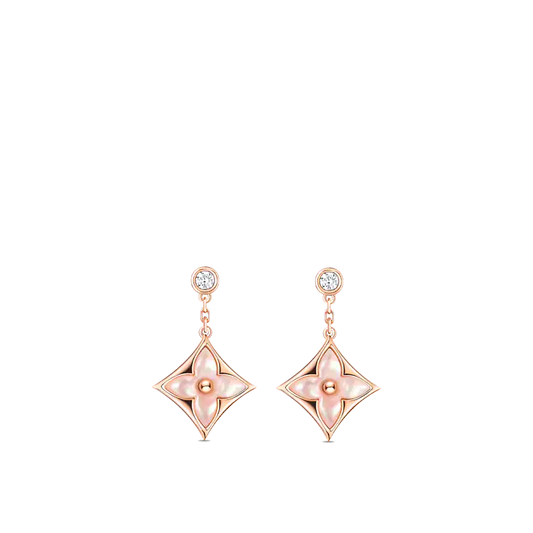 [⭐Novea]DOUBLE STAR PINK GOLD MOP DROP EARRINGS
