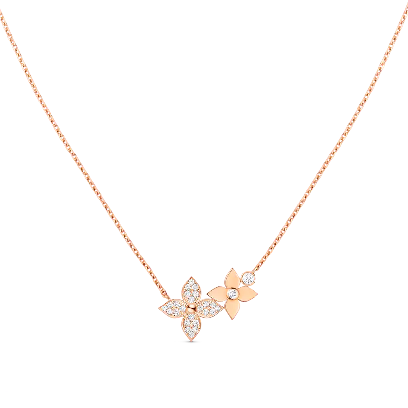 [⭐Novea]STAR BLOSSOM NECKLACE PINK GOLD DIAMONDS