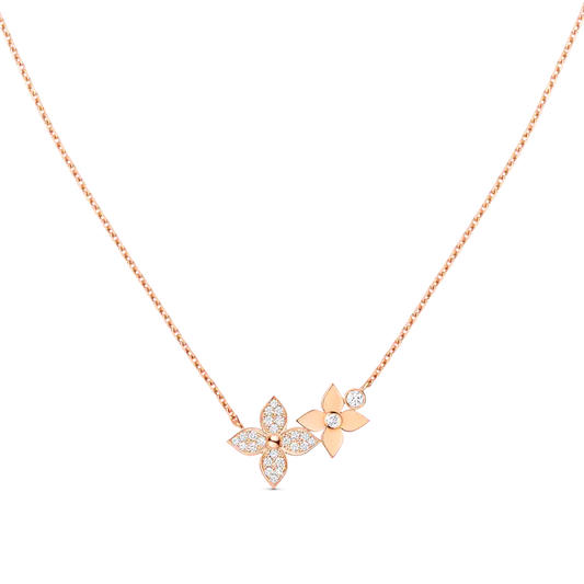 [⭐Novea]STAR BLOSSOM NECKLACE PINK GOLD DIAMONDS