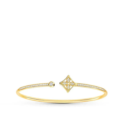 [⭐Novea]IDYLLE GOLD OPEN BRACELET DIAMOND PAVED