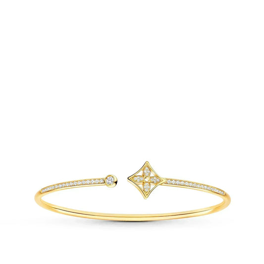 [⭐Novea]IDYLLE GOLD OPEN BRACELET DIAMOND PAVED
