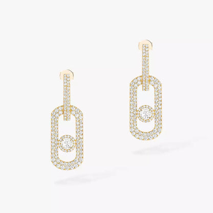 [⭐Novea]So Move XL Pave_-Set Diamond Pendant Earrings