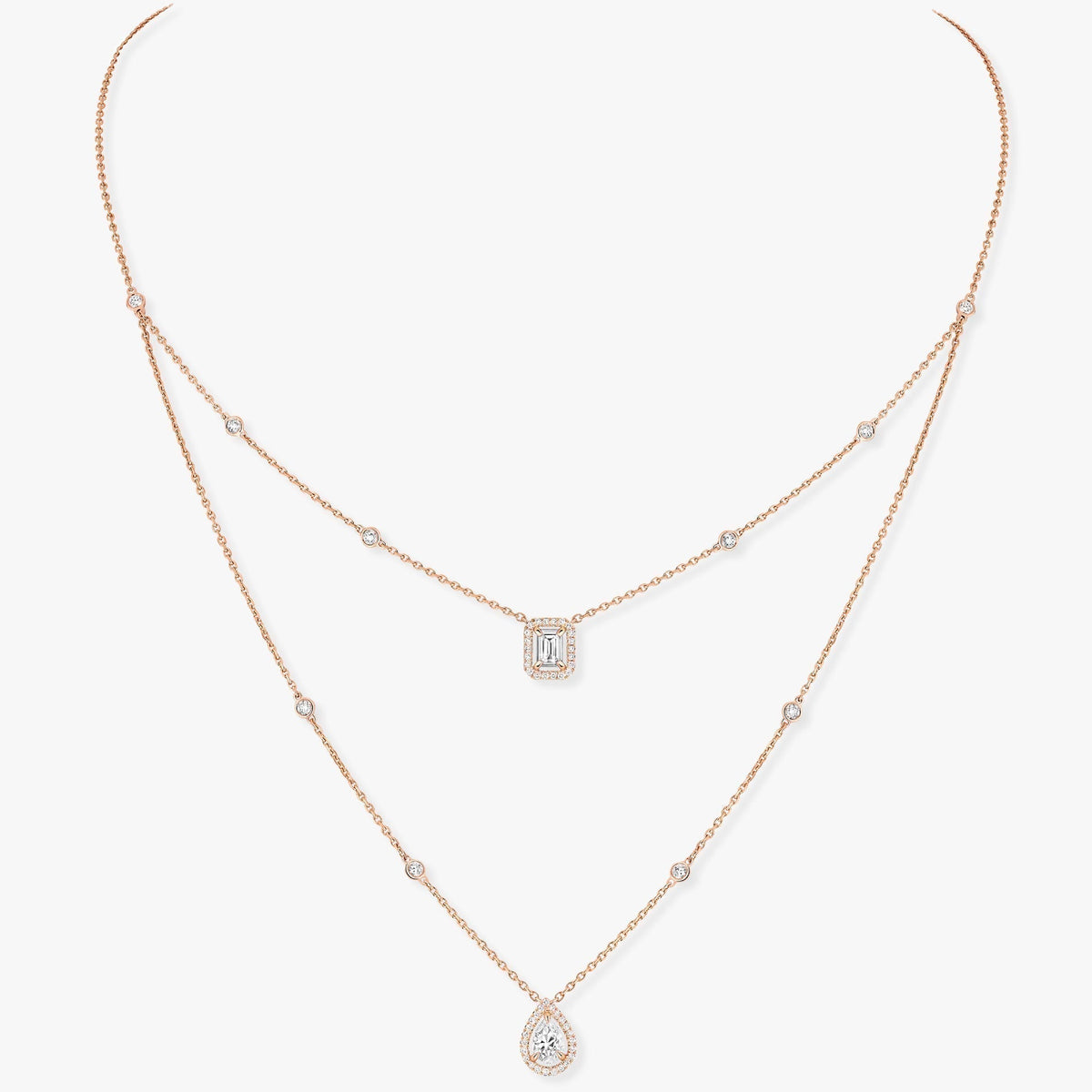 [⭐Novea]MY TWIN 2 ROW DIAMOND NECKLACE