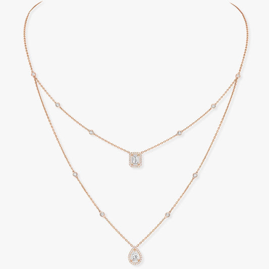 [⭐Novea]MY TWIN 2 ROW DIAMOND NECKLACE