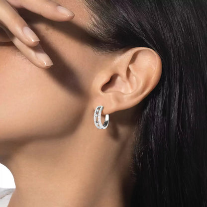 [⭐Novea]Diamond Pave_ Hoop Earrings Move
