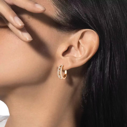 [⭐Novea]Diamond Pave_ Hoop Earrings Move