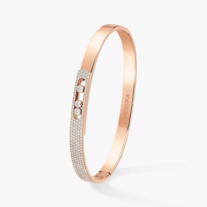 [⭐Novea]Move Noa Rose Gold Pavé Diamond Bangle Bracelet