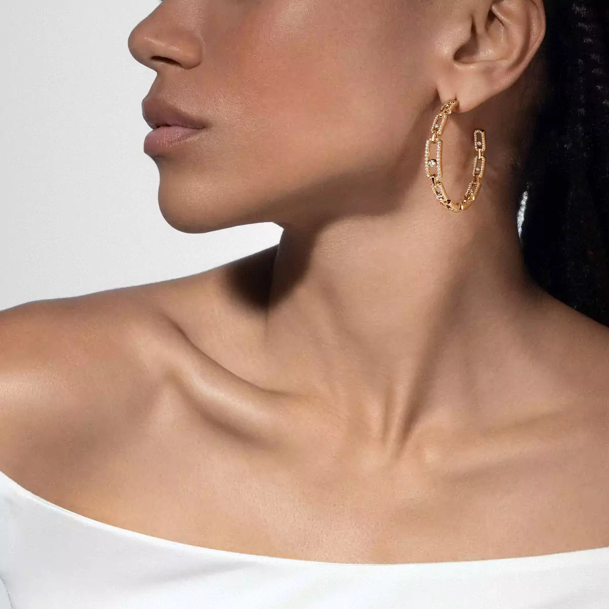 [[⭐Novea]Move Link Diamond Hoop Earrings