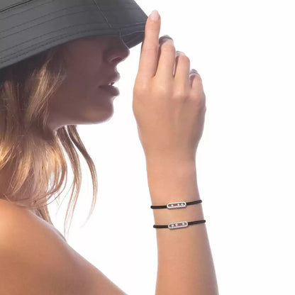 [⭐Novea]Messika Care(s) pink cord pavé bracelet