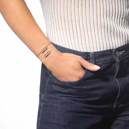 [⭐Novea]Messika Care(s) pink cord pavé bracelet