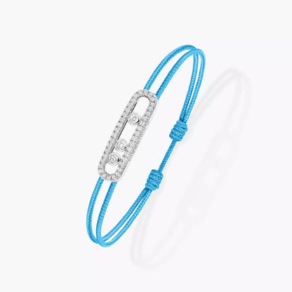 [⭐Novea]Messika Care(s) pink cord pavé bracelet
