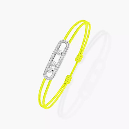 [⭐Novea]Messika Care(s) pink cord pavé bracelet