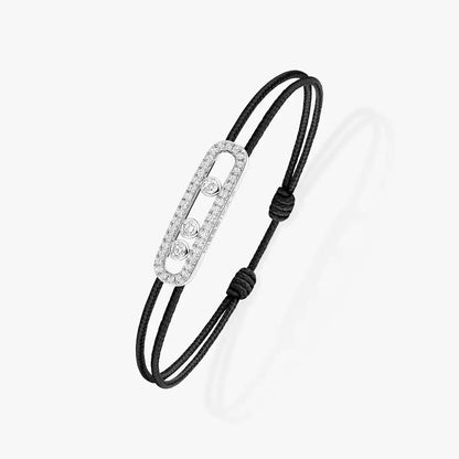 [⭐Novea]Messika Care(s) pink cord pavé bracelet