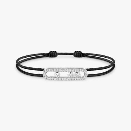[⭐Novea]Messika Care(s) pink cord pavé bracelet