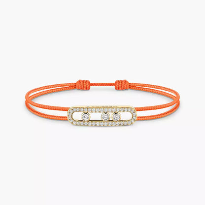 [⭐Novea]Messika Care(s) pink cord pavé bracelet