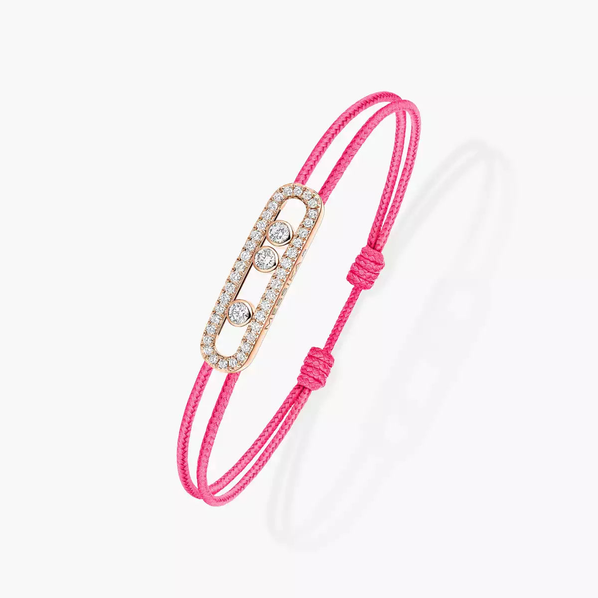 [⭐Novea]Messika Care(s) pink cord pavé bracelet