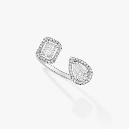 [⭐Novea]MY TWIN TOI & MOI SILVER DIAMOND RING