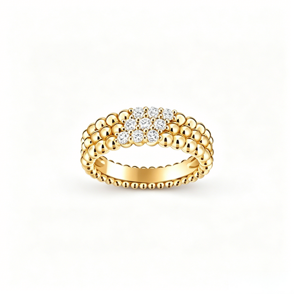 [⭐Novea] THREE-ROW DIAMOND RING
