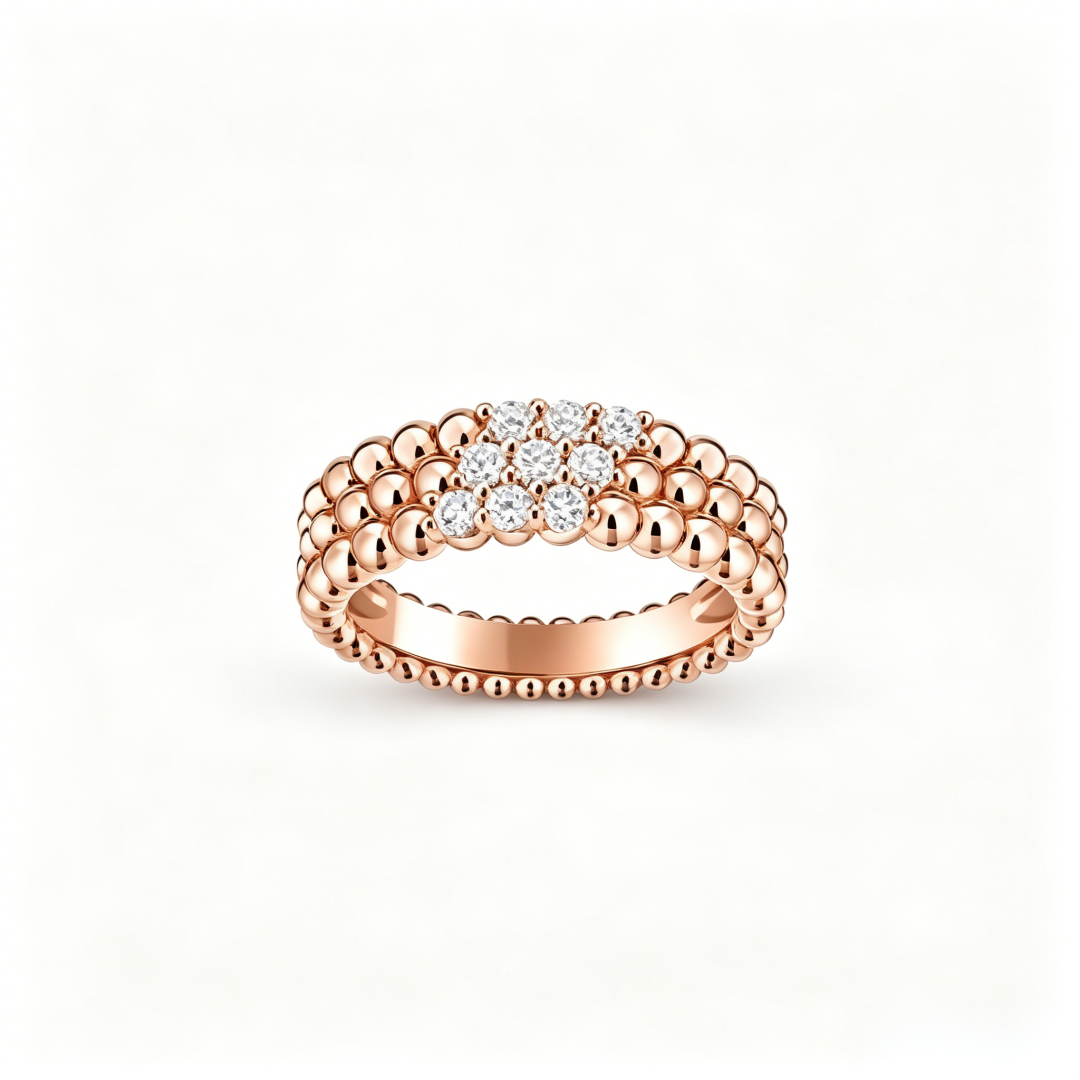 [⭐Novea] THREE-ROW DIAMOND RING