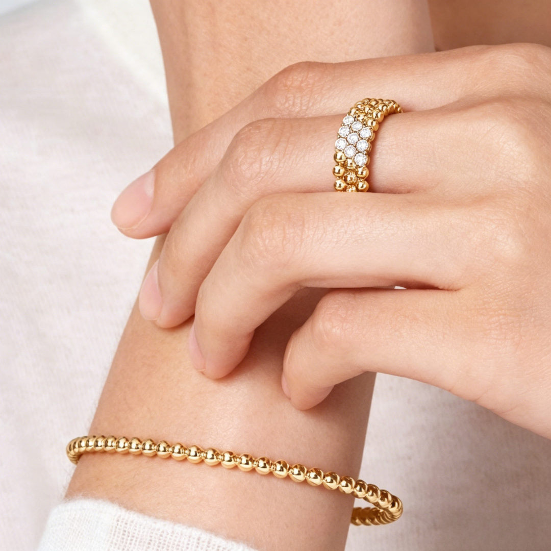 [⭐Novea] THREE-ROW DIAMOND RING