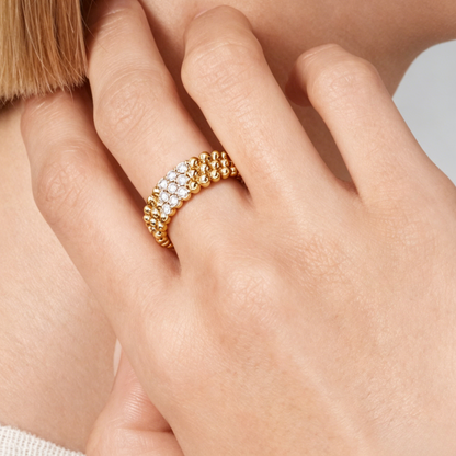 [⭐Novea] THREE-ROW DIAMOND RING