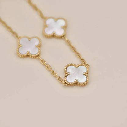 [⭐Novea]CLOVER WHITE PEARL MOP 5 MOTIF BRACELET COLLECTION