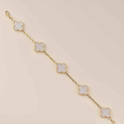 [⭐Novea]CLOVER WHITE PEARL MOP 5 MOTIF BRACELET COLLECTION