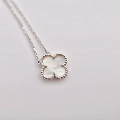 [⭐Novea]CLOVER  15MM WHITE MOTHER-OF-PEARL SILVER