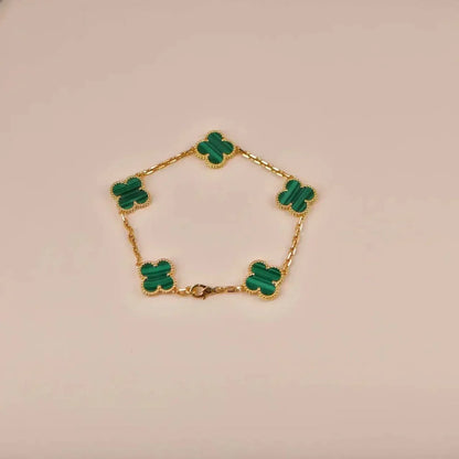 [⭐Novea] CLOVER 5 MOTIF MALACHITE BRACELET COLLECTION