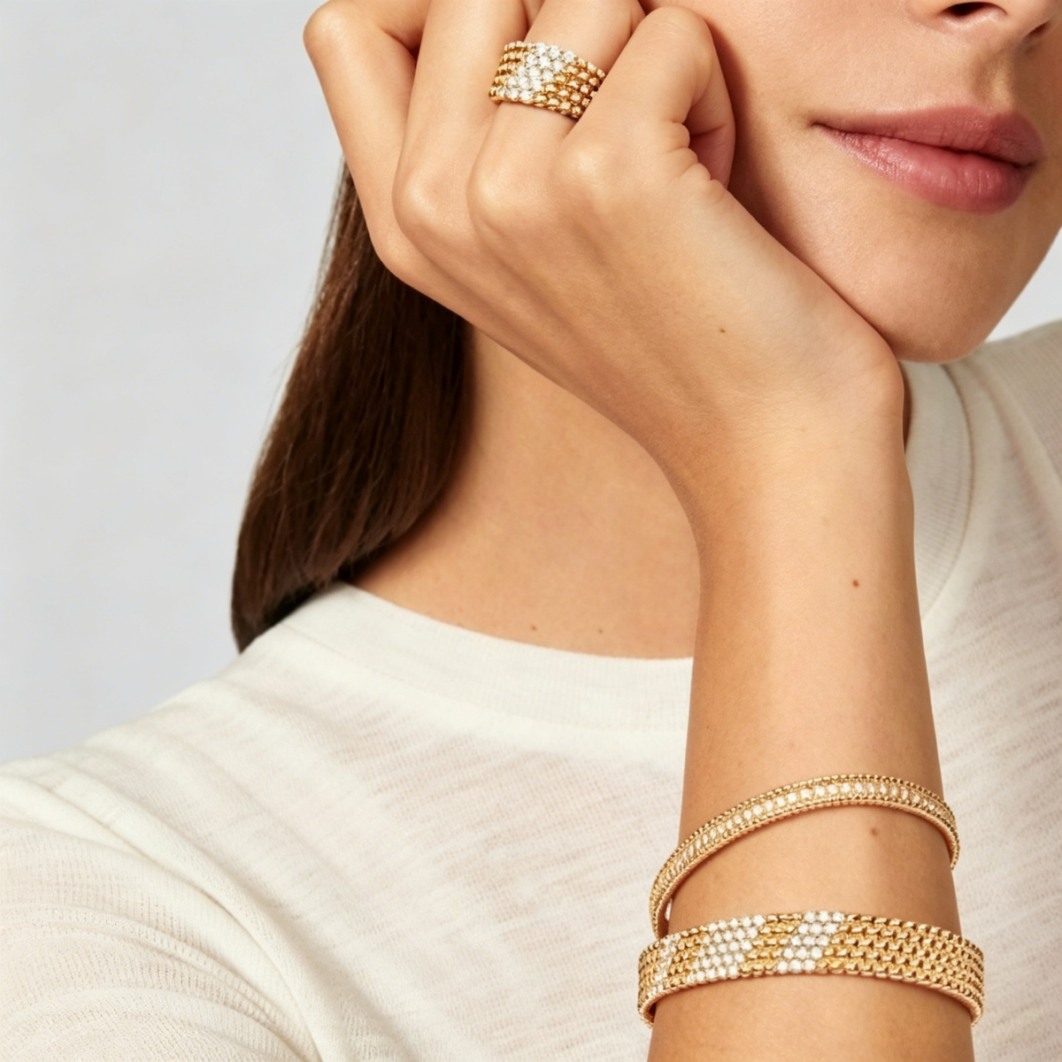 [⭐Novea]  FIVE-ROW DIAMOND BRACELET