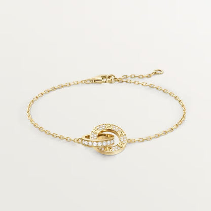 [⭐Novea]LOVE DOUBLE RING FULL DIAMOND BRACELET