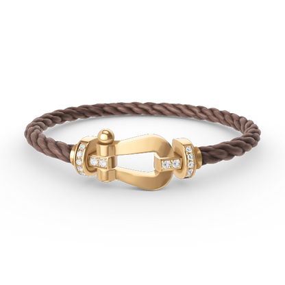 [⭐Novea]FORCE LARGE HORSESHOE HALF DIAMOND BRACELET GOLD