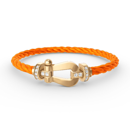 [⭐Novea]FORCE LARGE HORSESHOE HALF DIAMOND BRACELET GOLD