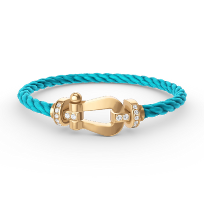 [⭐Novea]FORCE LARGE HORSESHOE HALF DIAMOND BRACELET GOLD