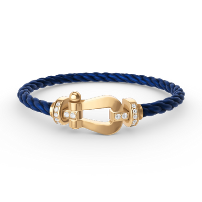 [⭐Novea]FORCE LARGE HORSESHOE HALF DIAMOND BRACELET GOLD