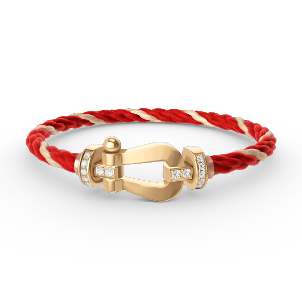 [⭐Novea]FORCE LARGE HORSESHOE HALF DIAMOND BRACELET GOLD