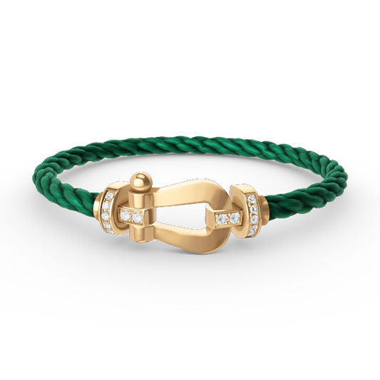[⭐Novea]FORCE LARGE HORSESHOE HALF DIAMOND BRACELET GOLD